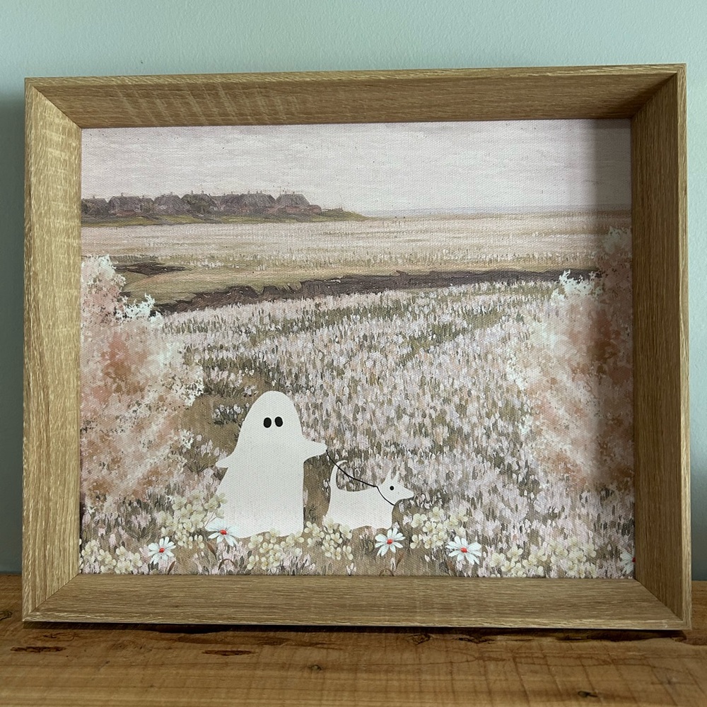 NEW Ghost with Ghost Dog Canvas